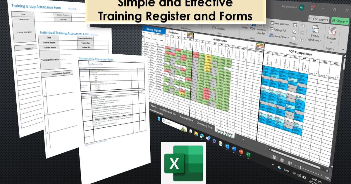 Excel Training Register And Matrix Qsystems